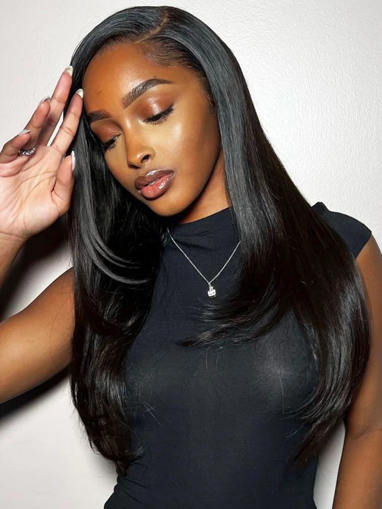 CurlyMe Layered Cut Pre-bleached Straight Hair Wear Go Glueless Wig 7x5 Pre-cut HD Lace Pre-plucked - Image 9