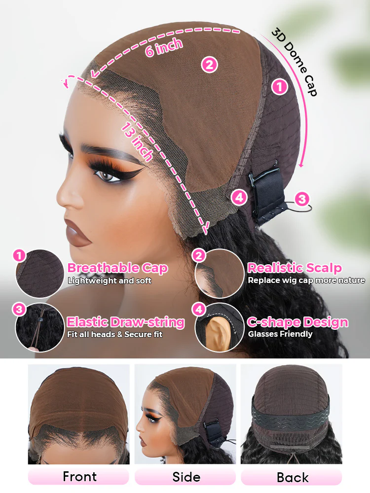 CurlyMe Pre-Bleached Knots 13x4/13x6 HD Lace Straight Human Hair Wear Go Glueless Wig With Elastic Draw-string - Image 5