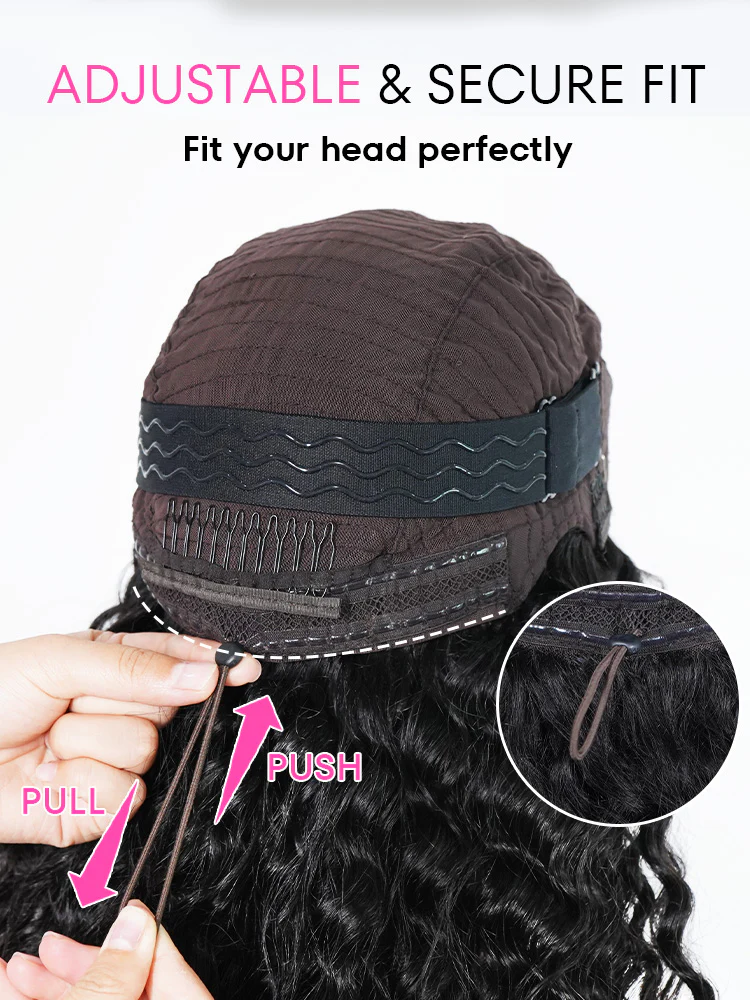 CurlyMe Pre-Bleached Knots 13x4/13x6 HD Lace Straight Human Hair Wear Go Glueless Wig With Elastic Draw-string - Image 6