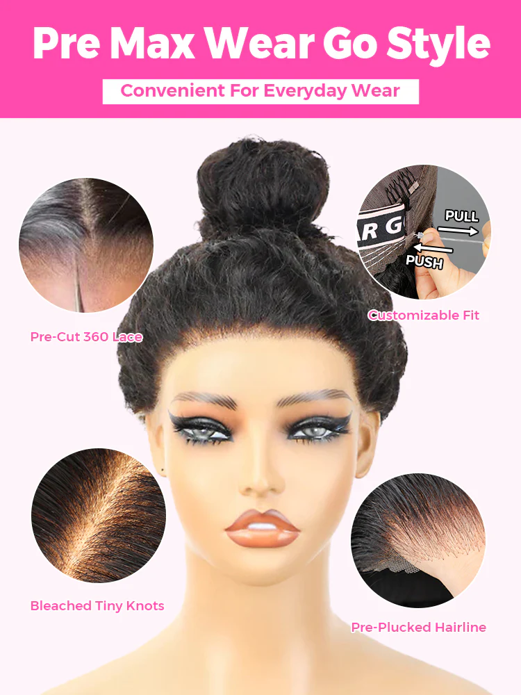 CurlyMe 360 Fit Pre-Cut Lace Wear Go Pre-Bleached Body Wave Human Hair Pre-Plucked Wig - Image 8