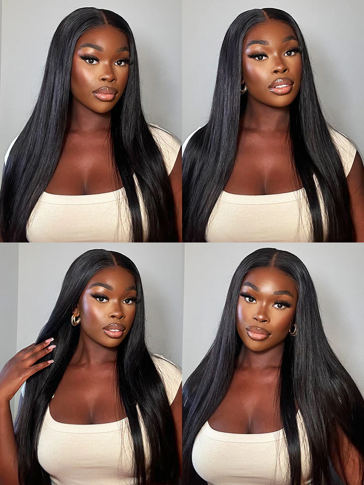 CurlyMe 360 Lace Wear Go Pre-Bleached Straight Human Hair Glueless Wigs Pre-Plucked Lace Front Wig - Image 6