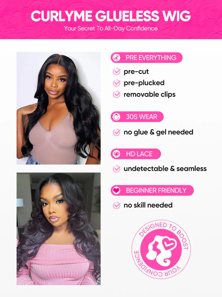 CurlyMe Ocean Wave Glueless Wear Go Wig Pre-cut HD Lace Wig Pre-plucked - Image 8