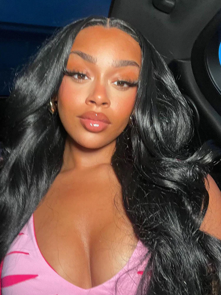 CurlyMe Body Wave Hair Gorgeous 4x4 Lace Closure Wig Pre Plucked Natural Color Curly Hair - Image 3