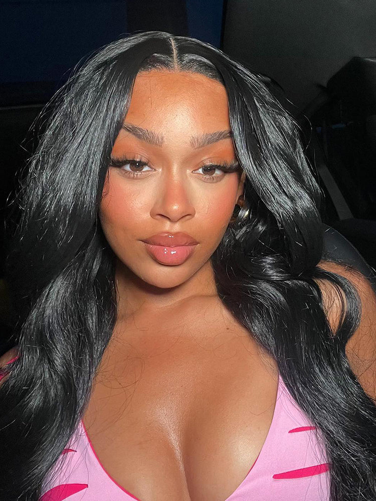 CurlyMe Body Wave Hair Gorgeous 4x4 Lace Closure Wig Pre Plucked Natural Color Curly Hair - Image 4