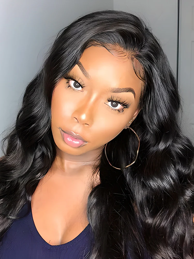 CurlyMe Body Wave Hair Gorgeous 4x4 Lace Closure Wig Pre Plucked Natural Color Curly Hair - Image 7