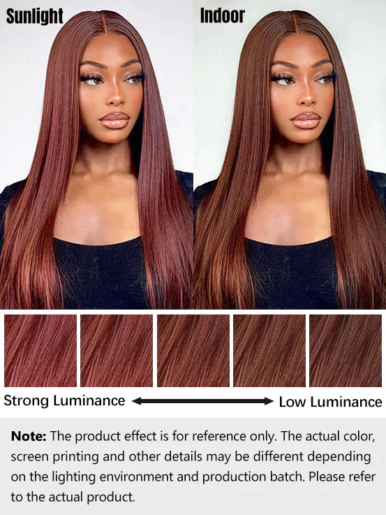 CurlyMe Pre-Plucked Wear Go Glueless Reddish Brown Straight Hair Pre-cut Lace - Image 10