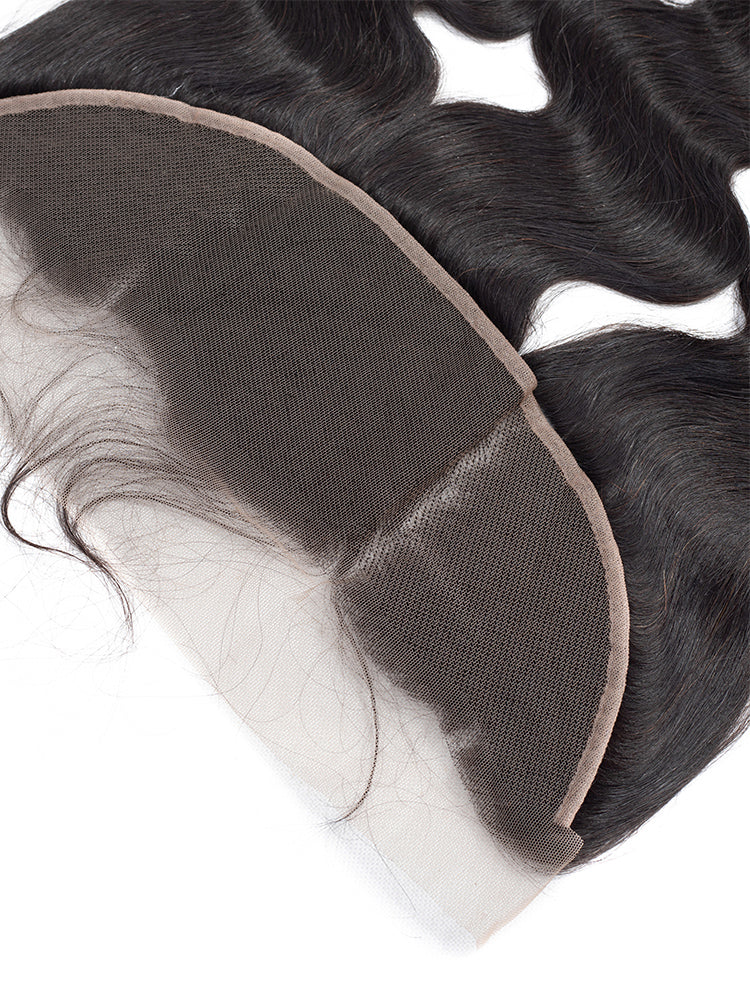 CurlyMe Body Wave Human Hair 13x4 Lace Frontal Natural Black - Image 3