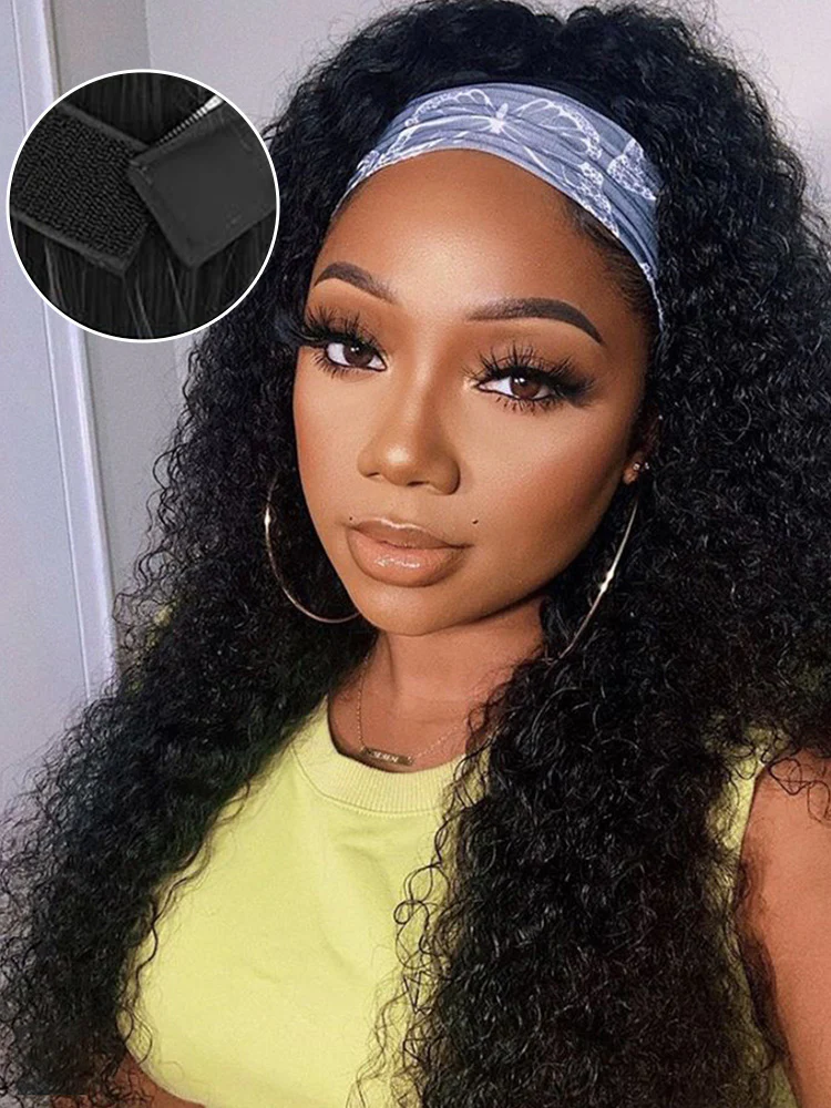 CurlyMe Deep Wave Headband Wig Human Hair 180% Density Thick Non Lace Wigs - Image 3