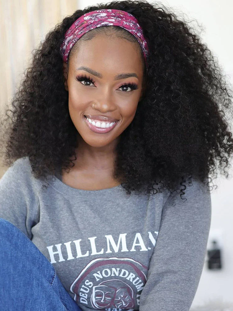 CurlyMe Throw And Go Kinky Curly Headband Wig Glueless No Lace - Image 12