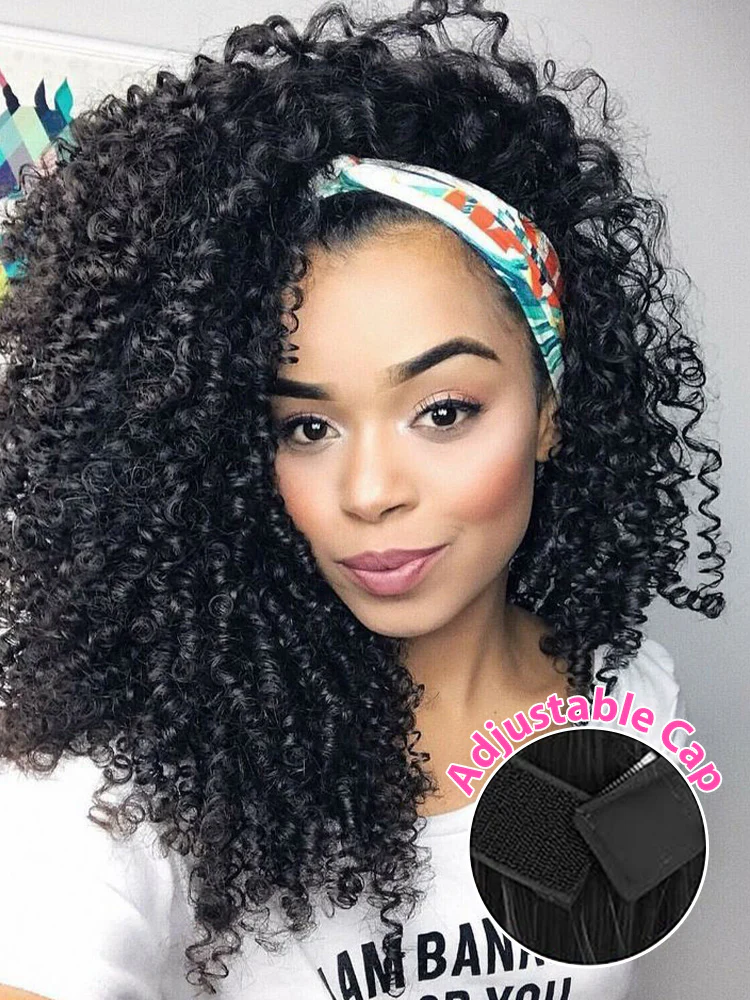 CurlyMe Throw And Go Kinky Curly Headband Wig Glueless No Lace - Image 3