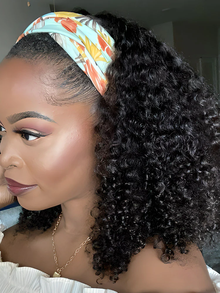 CurlyMe Throw And Go Kinky Curly Headband Wig Glueless No Lace - Image 7