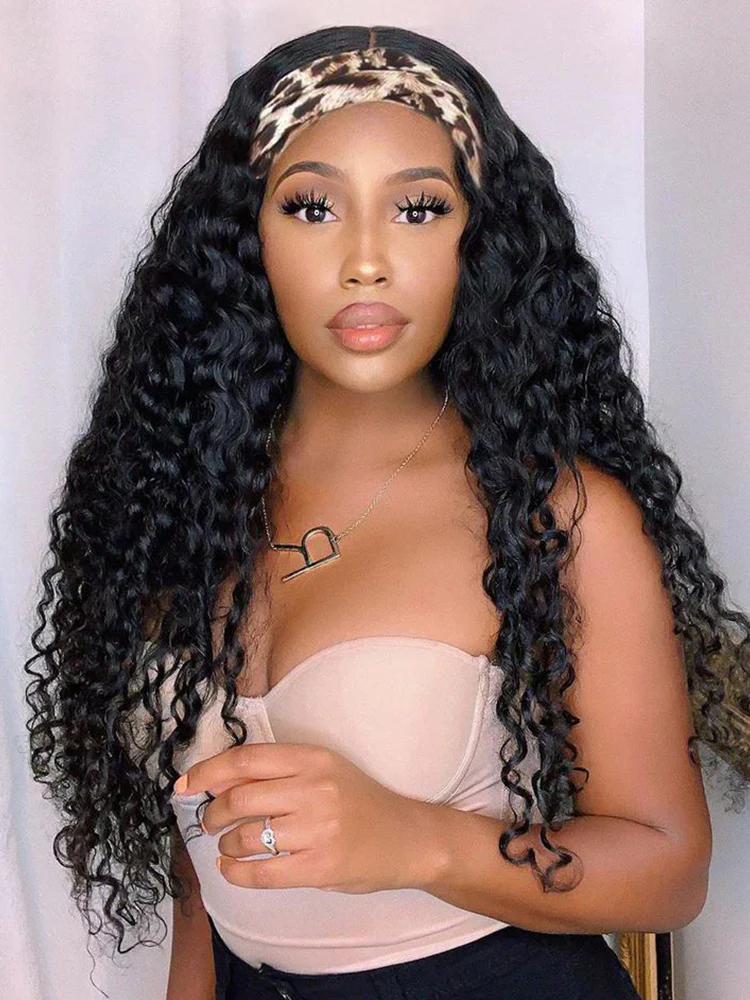CurlyMe Glueless Water Wave Hair Headband Wig Adjustable No Lace Wig - Image 12