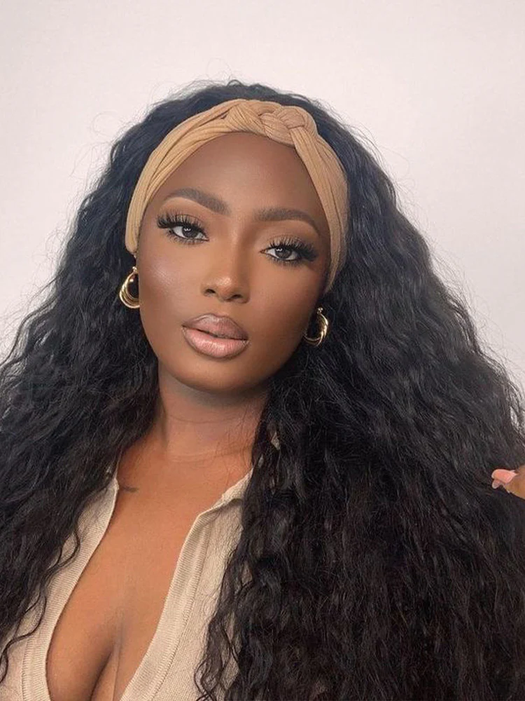 CurlyMe Glueless Water Wave Hair Headband Wig Adjustable No Lace Wig - Image 4