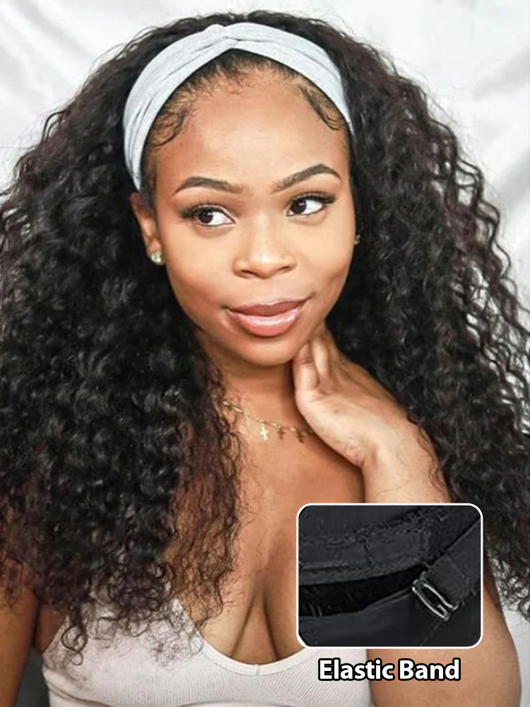 CurlyMe Glueless Water Wave Hair Headband Wig Adjustable No Lace Wig - Image 5
