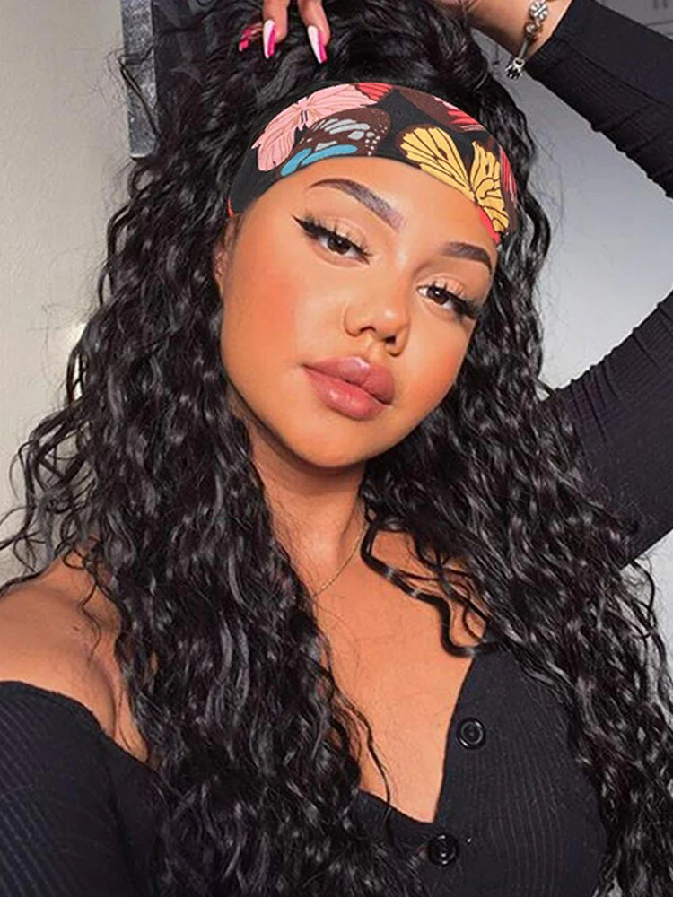 CurlyMe Glueless Water Wave Hair Headband Wig Adjustable No Lace Wig - Image 7
