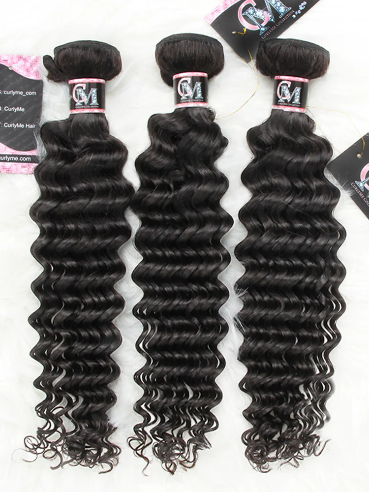 Deep Wave Hair Bundles Deal 1/3/4Pcs Natural Black Hair - Image 10