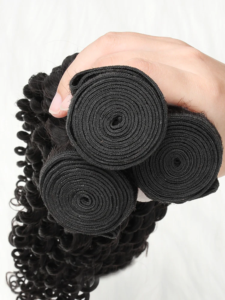 Deep Wave Hair Bundles Deal 1/3/4Pcs Natural Black Hair - Image 7