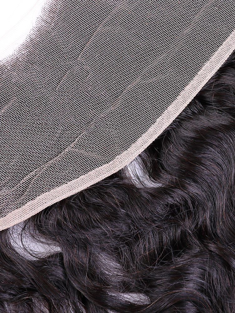 CurlyMe Natural Wave Virgin Human Hair 13x4 Lace Frontal Natural Black - Image 4
