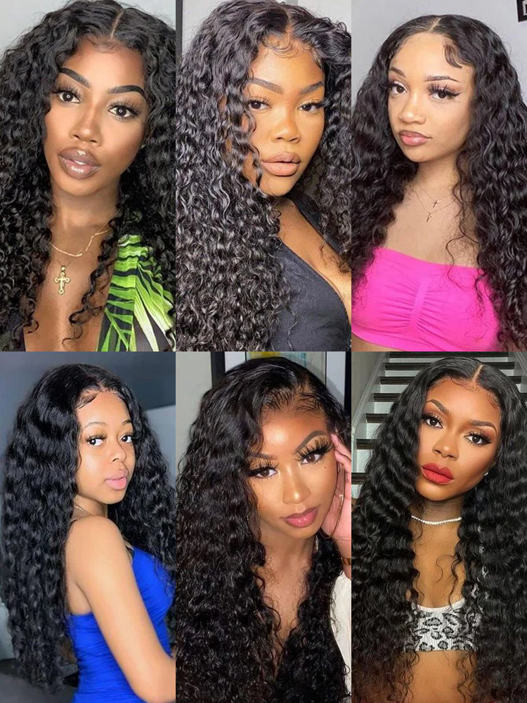 CurlyMe Natural Wave Virgin Human Hair 4 Bundles with 13x4 Frontal Natural Black - Image 3