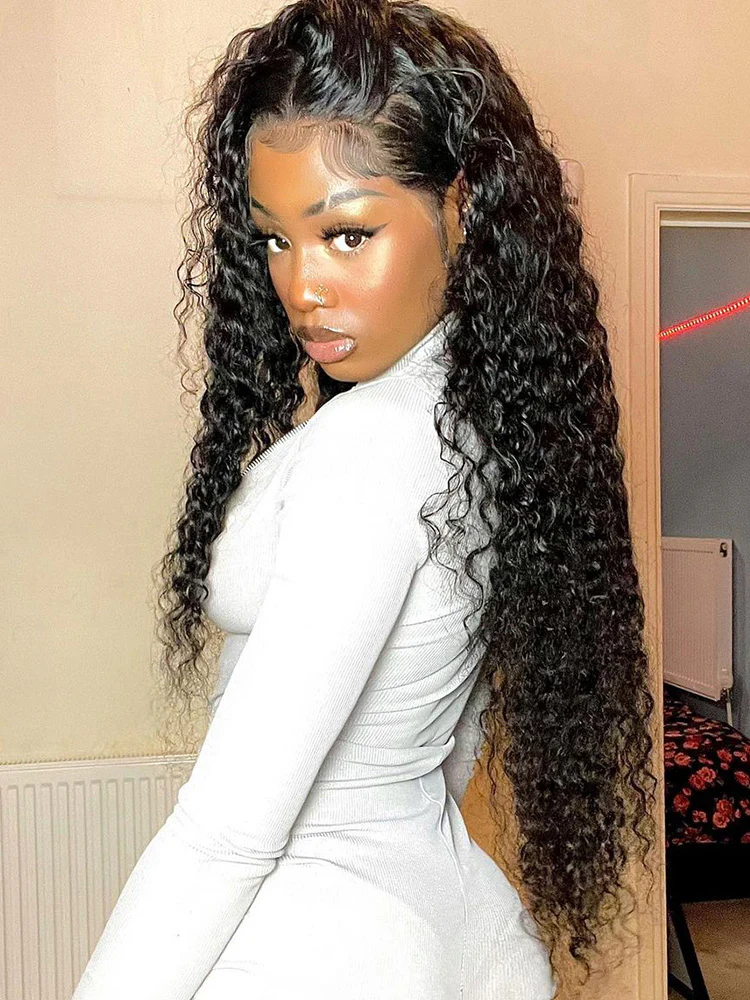 CurlyMe Water Wave Virgin Human Hair 4 Bundles with 4x4 Closure Natural Black - Image 3