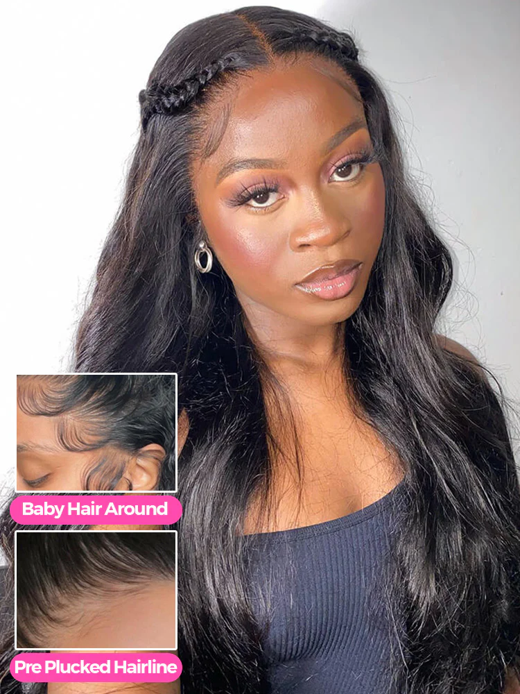 CurlyMe Virgin Human Hair Pre plucked 13x6 Lace Front Wigs Body Wave Hair - Image 6