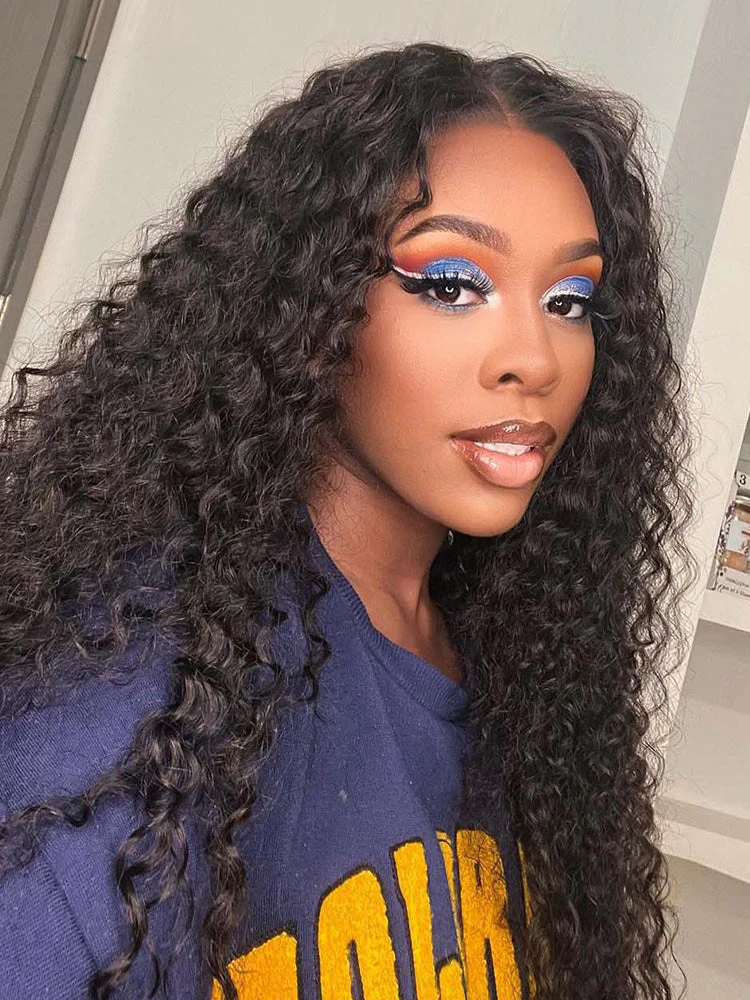CurlyMe Deep Wave Long Hair 13x6 Lace Front Wigs Pre Plucked With Baby Hair - Image 10