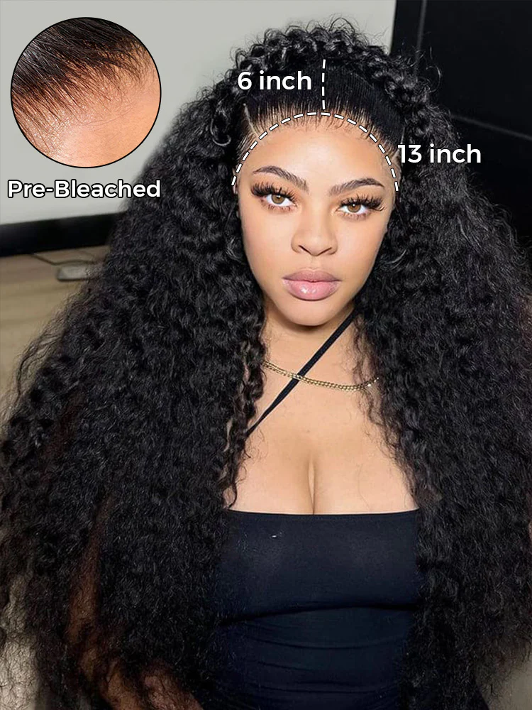 CurlyMe Deep Wave Long Hair 13x6 Lace Front Wigs Pre Plucked With Baby Hair - Image 3