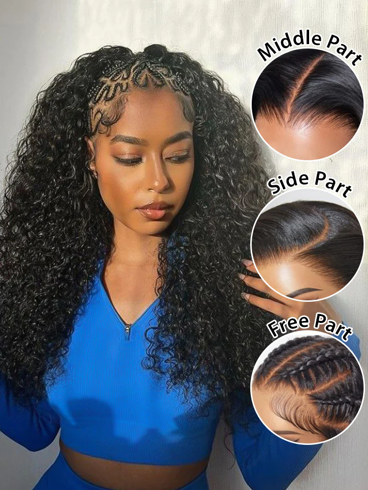CurlyMe Kinky Curly Human Hair Wigs 13x6 Lace Front Wigs Bomb Look - Image 4