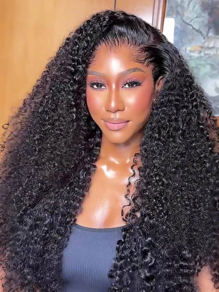 CurlyMe Kinky Curly Human Hair Wigs 13x6 Lace Front Wigs Bomb Look - Image 7