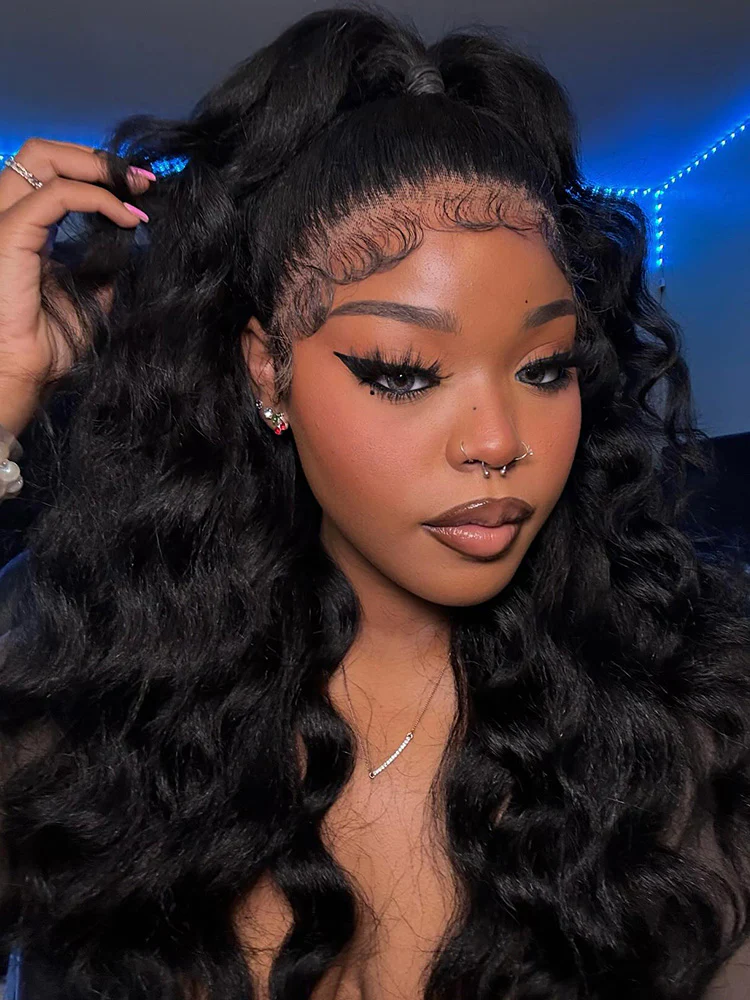 CurlyMe Kinky Straight Human Hair Wigs 13x6 Lace Front Wigs Bomb Look - Image 5