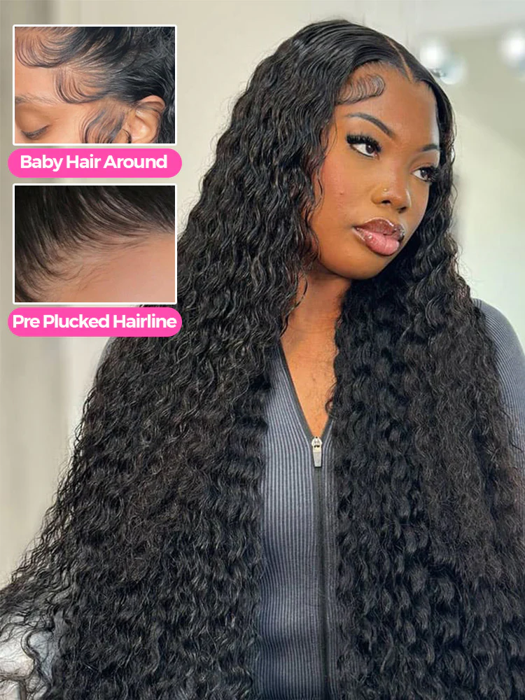 CurlyMe Natural Wave Hair 13x6 Lace Front Wigs Pre Plucked Wavy Hair - Image 5