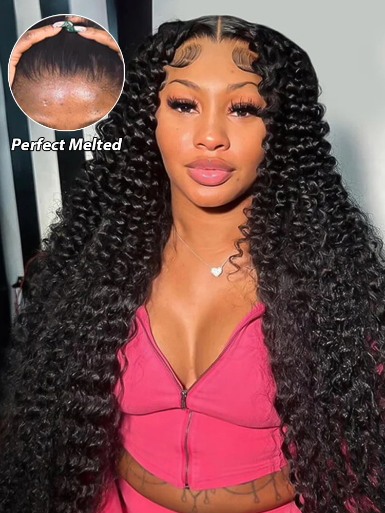 CurlyMe Water Wave Human Hair Undetectable 13x6 Swiss Lace Front Wig - Image 4