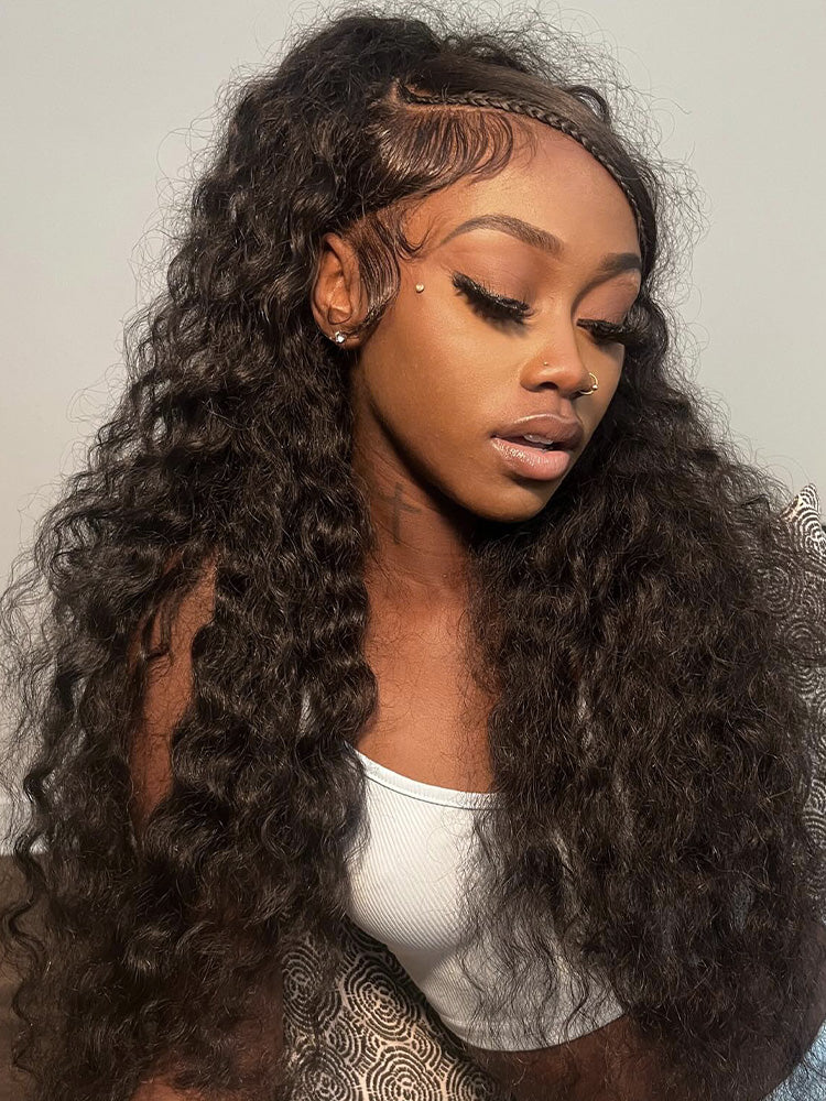 CurlyMe Water Wave Human Hair Undetectable 13x6 Swiss Lace Front Wig - Image 6