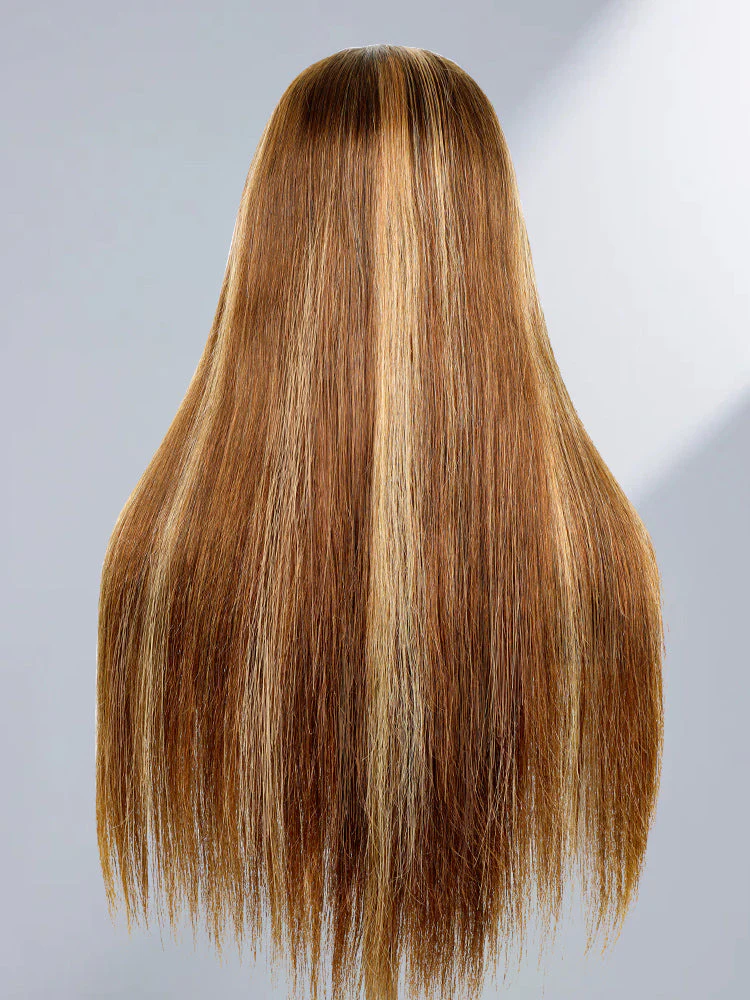 CurlyMe Highlights Ombre 7x5 Lace Wear Go Straight Glueless Wigs Pre Cut Lace Wig - Image 9